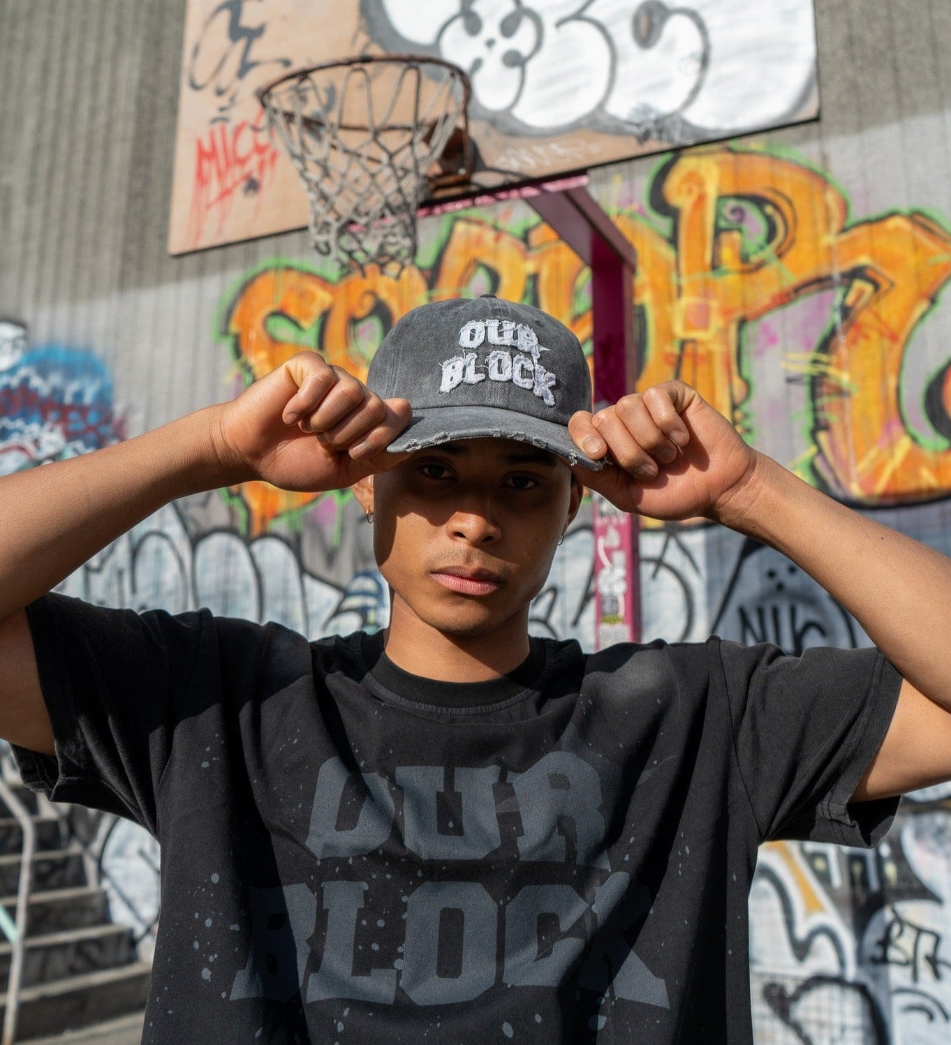 Appliqué Cap- Faded Black