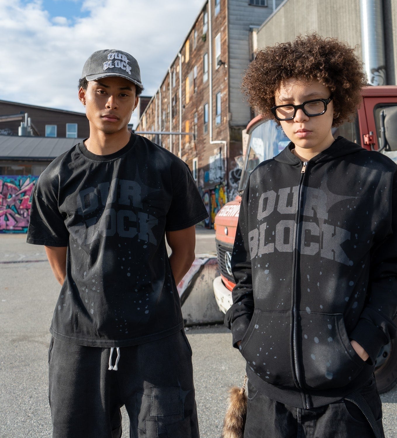 Splatter Hoodie - Faded Black