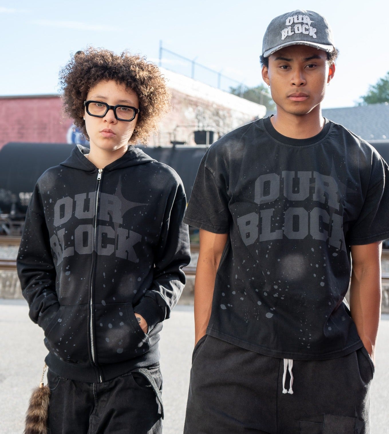 Splatter Tee - Faded Black